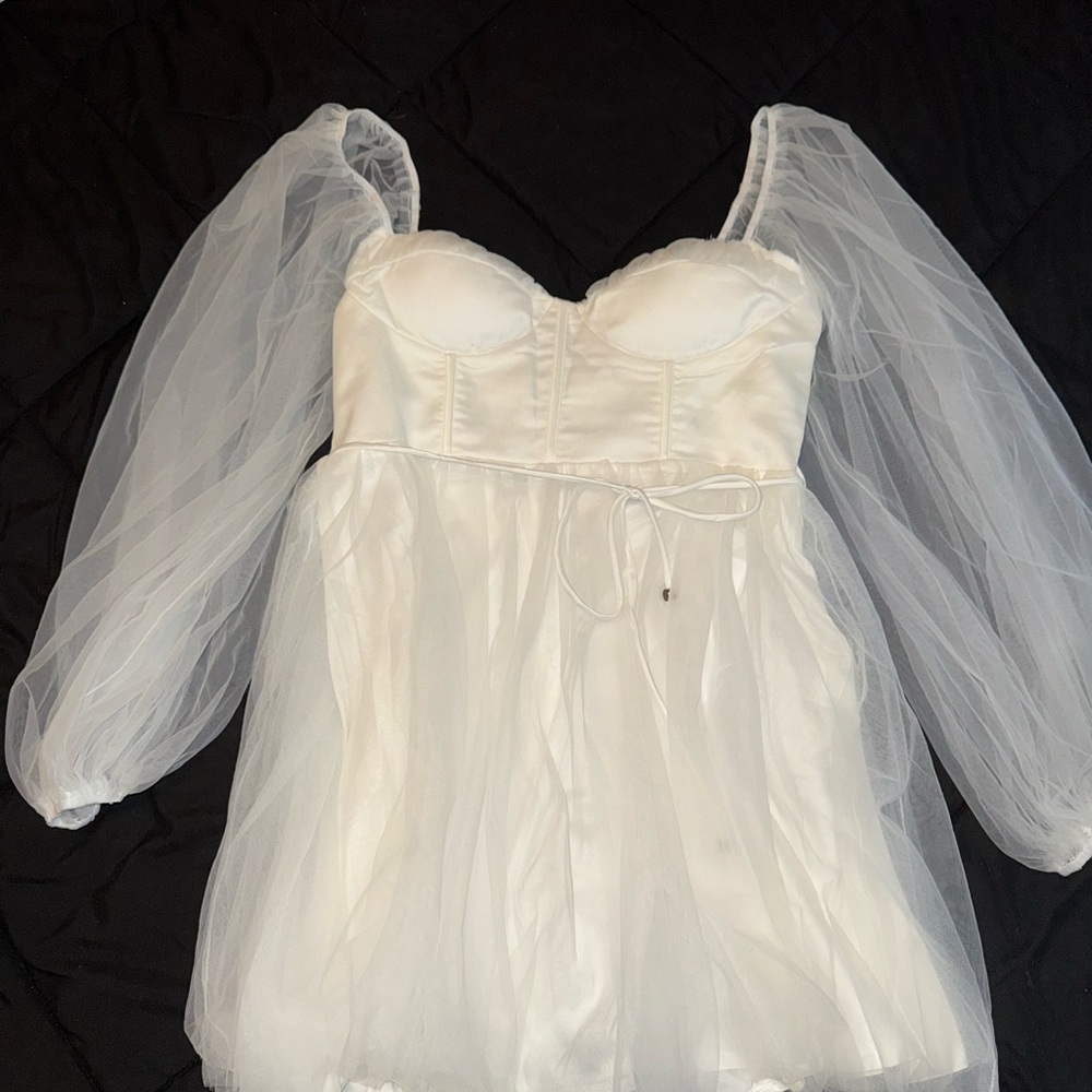 Selfie Leslie Satin White Dress